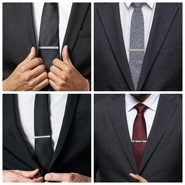 Wynameleri Tie Bars Clips 8 PCS, 1.6 Inches Business Shirt Necktie Pin Pinch Clip Set for Men B0308041