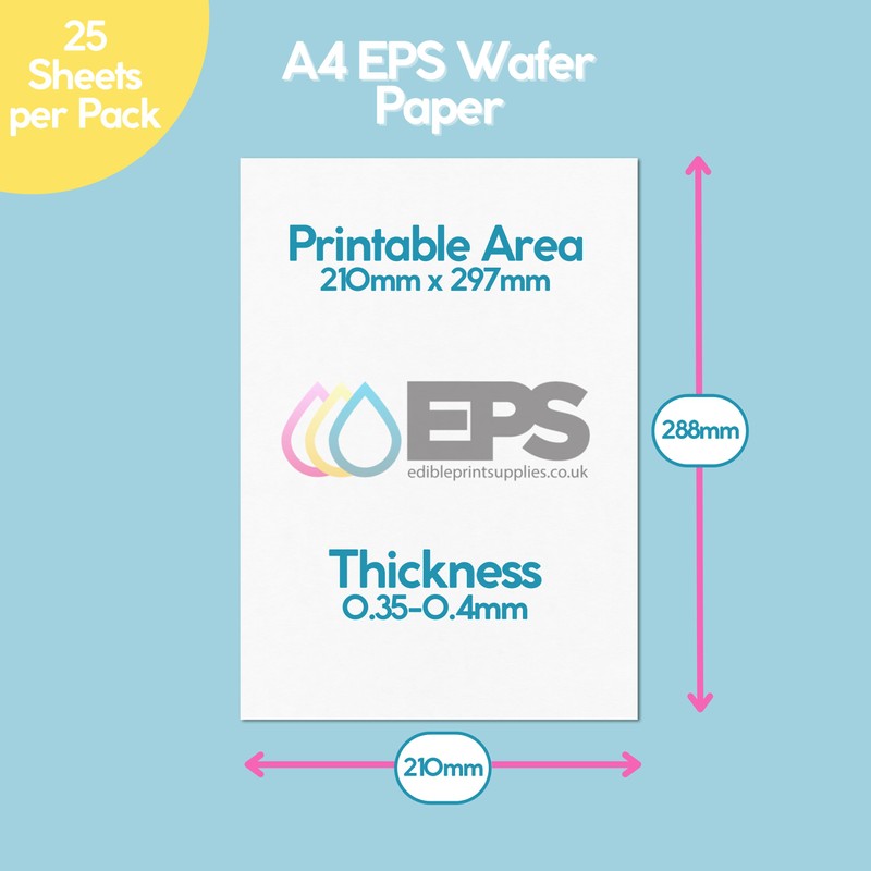 EPS Edible Wafer Potato Starch Paper Pack 25 plain white