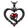 REDSUN - Collar de mano con esqueleto y corazón negro