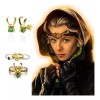 Importacion Set Aretes Y Anillo Sylvie Princesa Asgard Chapado Oro