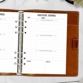 A5 Gratitude Journal Planner Insert Refill, 5.83″ x 8.27″, Fits 6-Rings Binders - Filofax, LV GM, Moterm, Choice of Quantity