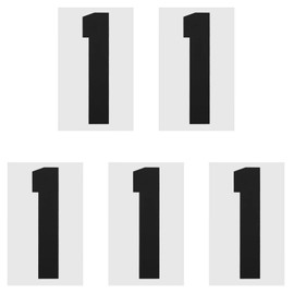 MECCANIXITY Iron on Number 1 Heat Transfer 8" Black Single Number for Team Uniform, Sports T-Shirt, Football, Basketball, Baseball Pack of 5