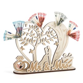 MINISONA Geldgeschenk Hochzeitsgeschenk – Herzfoermige Geschenkbox Fuer Brautpaar, Personalisiertes Hochzeitsgeschenk, Kreatives Geschenk zur Hochzeit oder Hochzeitstag(Hochzeits)