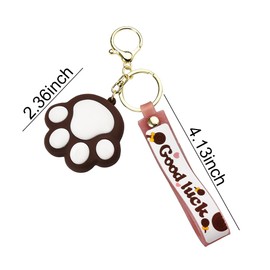 Cat Paw Wristlet Keychain for Backpack Purse Accessories Charm Unique Cat Lover Gifts for Women Men Birthday Gifts for Coworkers Family Dad Mom Christmas Gifts for Daughter Son Brother Sister Gifts