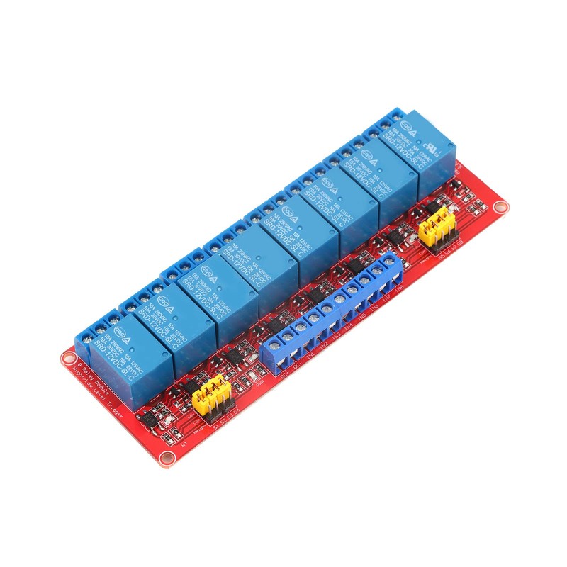 8 Channel Optocoupler Relay Module Board, Strong Driving Ability, 5V/12V/24V,Fault