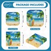 200Pcs Summer Beach Party Supplies Tropical Ocean Plates and Napkins