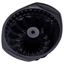 Backhaus Gugelhupfform – Antihaft Backform, Runde Bundform aus Premium Silikon (Schwarz)