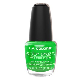 L.A. COLORS Color Craze Nail Polish, Vivid Green, 0.44 fl oz (13 mL), With Hardeners - CNP513 (Scream*