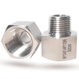 3/4 Inch Female to 1/2 Inch Male Reducer Adapter, 304 Stainless Steel NPT Thread Reducing Pipe Fittings Adapter, 1/2" MNPT X 3/4" FNPT Reducer Pipe Extension Connector(1/2 male X 3/4 female)