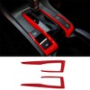 2Pcs ABS Red Interior Gear Shift Panel Frame Cover Decals