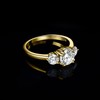 JewelryPalace Three Stone Round 1.4 Carat Moissanite Ring Women's Engagement