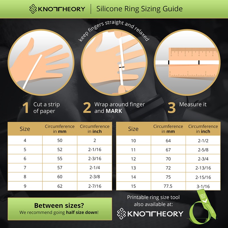 Knot Theory Anillo de silicona de ajuste cómodo, 4 mm,