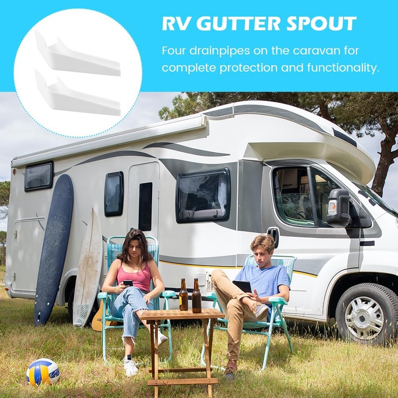 Trasylph Pack of 4 RV Gutter Spout, RV Rain Gutter