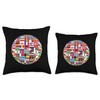 Flags of the World Country International Globe Flags Travel Throw
