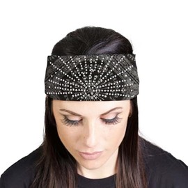 Milwaukee Leather | Bling Designed Wide Headbands-Headwraps for Women Biker Bandana - One Size