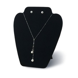 7TH VELVET 6 Pieces Black Velvet Necklace Display, Jewelry Display for Selling and Shows, Necklace Easel Stand, Collapsible Jewelry Bust Stand, Reinforced Bracket (7 3/8" W x 8 2/8" H)
