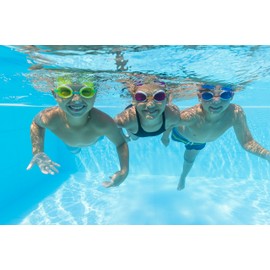 Bestway Swimming Goggles for Kids, Youth and Juniors | No Leaking UV Protection and Adjustable Strap, Aqua Burst Essential, Assorted Colours