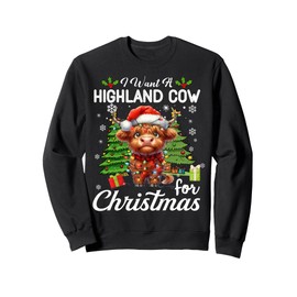 I Want A Highland Cow For Christmas Cute Gifts Xmas Costume Sweatshirt