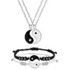 Hicarer 4 Pcs Yin Yang Necklace for 2 and Matching