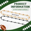 Kenning 24 Pcs Football Helmet Beaded Necklaces Bulk,Black,Gold