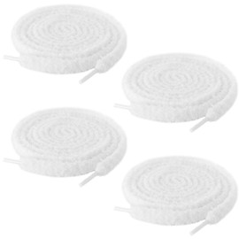 UamGlsob 2 Pairs Fluffy Laces, Flat Plush Shoelaces, Diameter 8 mm Width, Thick Fluffy Shoelaces for Casual Shoes, White