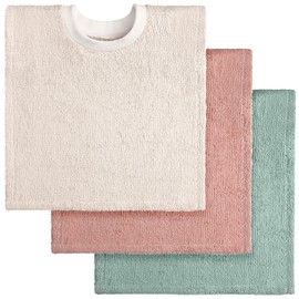 Foaincore 3 Pieces Full Coverage Toddler Bibs Pullover Baby Bibs Absorbent Cotton Terry Towel Toddler Bibs (Elegant Colors)