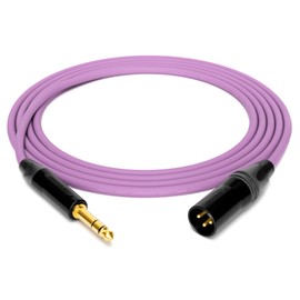 enoaudio Mogami 2534 Quad Professional Studio Cable Balanced Neutrik Gold 6.3 mm TRS Jack - XLR Male HiFi, Purple, 1.0 m
