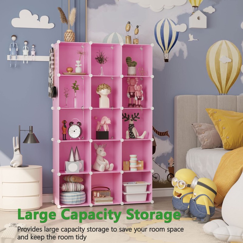 C&AHOME Cube Storage Organizer, 16-Cube Shelves Units, Plastic Storage Cubes,