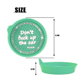 Zpana 4PCS Bling Car Cup Holder Coaster, Anti-Slip Silicone Vehicle Insert Mat with Crystal Rhinestone, 2.75 Inch Diamond Auto Drink Cup Coasters Accessories, Universal Fit (Green)