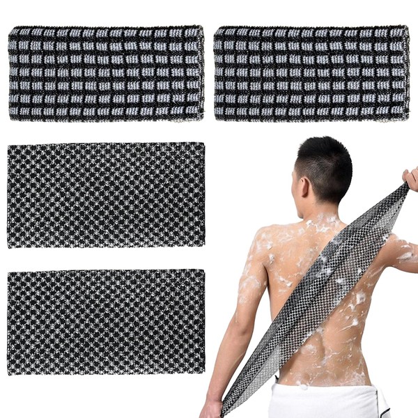 JSTHHTT 4PCS Extra Long Exfoliating Washcloth, Back Scrubber, Exfoliating Body