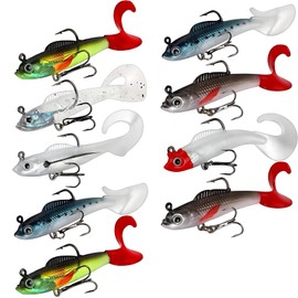 9PCS Fishing Lures, Sea Fishing Lures, 9cm/9.5g Fish Bait Accessories, Easy to Catch Bait Suitable for Household Use,Suitable for Freshwater and Saltwater, Family Gear Gifts