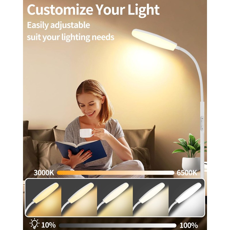 LanSuper Light Therapy Lamp, 10000 Lux UV-Free Happy Therapy Lamp,