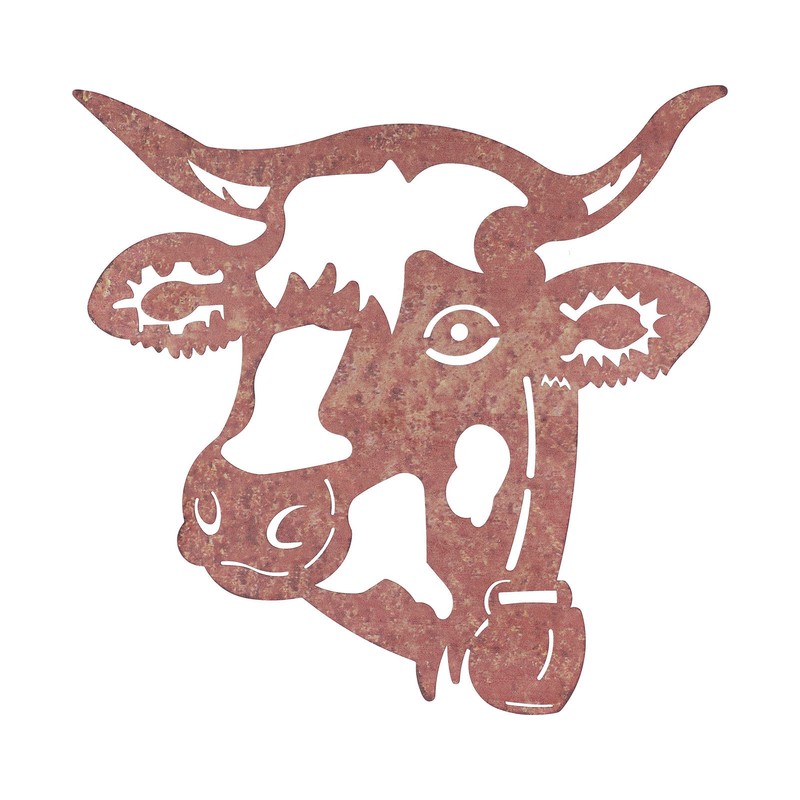 Peeping Cow Head Shape Animal Stake Decorative Metal Stake Garden