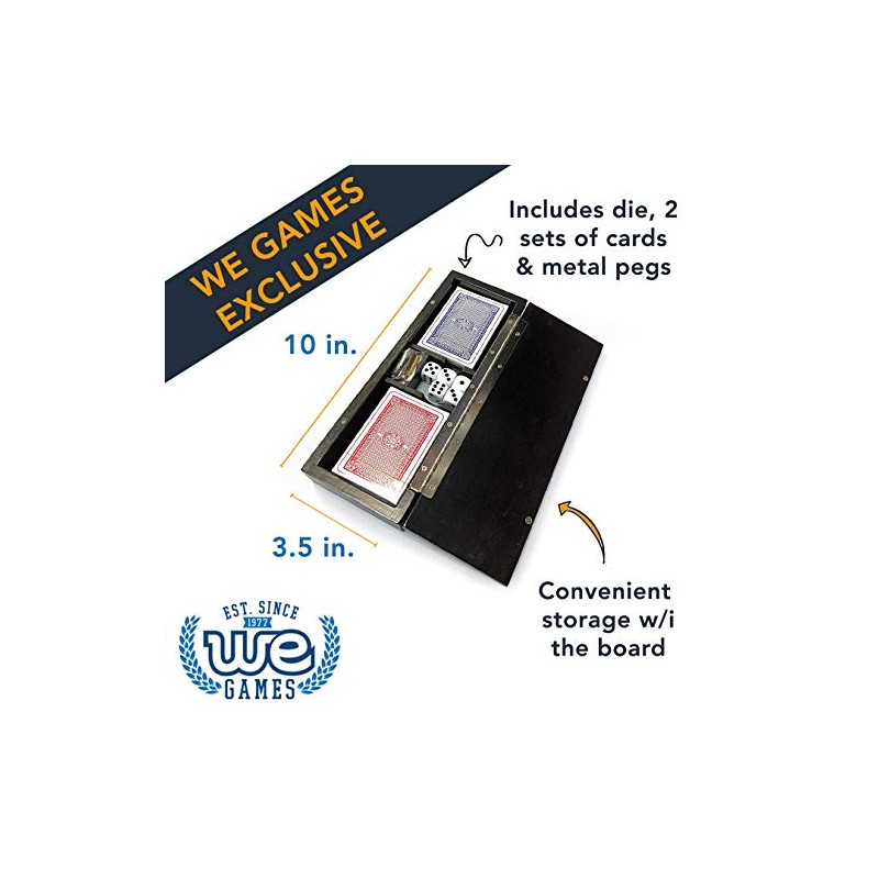 WE Games - Juego de cribbage de madera para 3