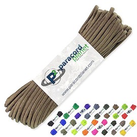 PARACORD PLANET 100' Hanks Parachute 550 Cord Type III 7 Strand Paracord Top 40 Most Popular Colors, Coyote Brown