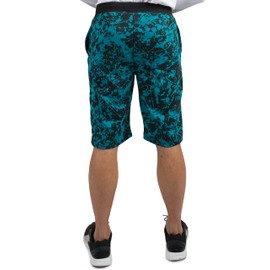 VIBES Men's Fleece Blue Splatter Print Active Short 13" Inseam Drawstring Size M