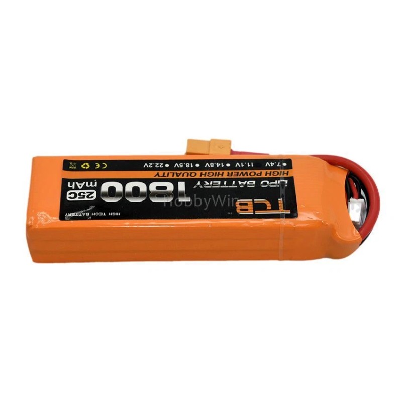 TCB-BATT 11.1V 3S 1800mAh 25C LiPo Battery XT60 plug for