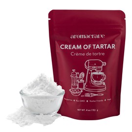AROMACRAVE Cream of Tartar Powder, High-Purity Potassium Bitartrate for Baking & Cooking, Stabilizes Egg Whites, Prevents Sugar Crystallization, Leavening Agent for Fluffy Baked Goods, Non-GMO, Kosher Certified (Small)