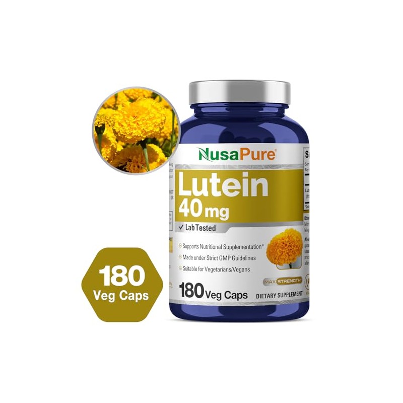 Lutein 40 mg 180 cápsulas vegetales (sin OMG y sin
