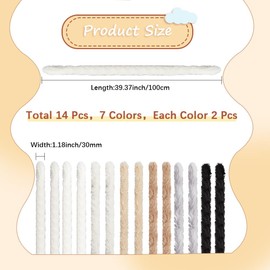 CRASPIRE 14Pcs Extra Thick Cleaners for Crafts 39in Fuzzy Flurry Chenille Stems Chunky Jumbo Coral Fleece Fur Christmas Soft Handmade DIY Arts Projects Plush Animal Creative Fun Decoration