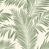 Tropical Palm Tree White Green Wallpaper - Leaves Botanical Naturistic