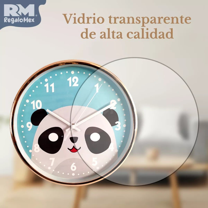 Rm Regalomex Reloj De Pared Análogo Diseño Con Panda Para
