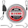 VIVBOO 40ft Clothes Line Outdoors 3/16" Wire Ropes Silver PVC