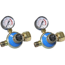 CFH Propane Regulator DR 115, 1-4 Bar, 52115 for 5 kg 11 kg 33 kg Gas Bottle Propane Gas Bottle Flame Device Weed Burner Heater Pack of 2