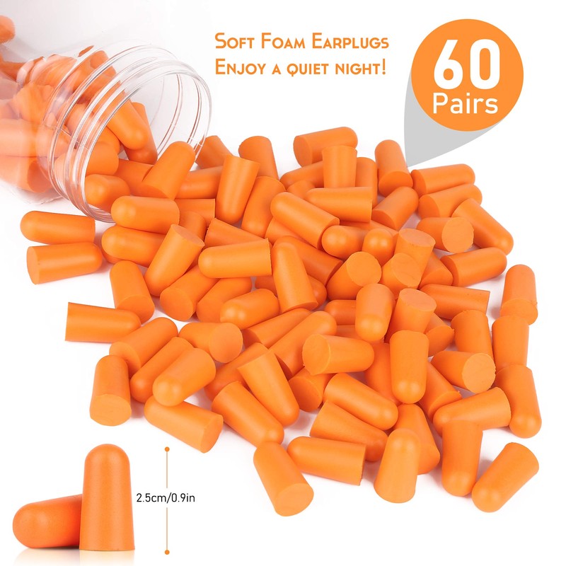 Ear Plugs for Sleeping - 60 Pairs Foam Ear Plugs