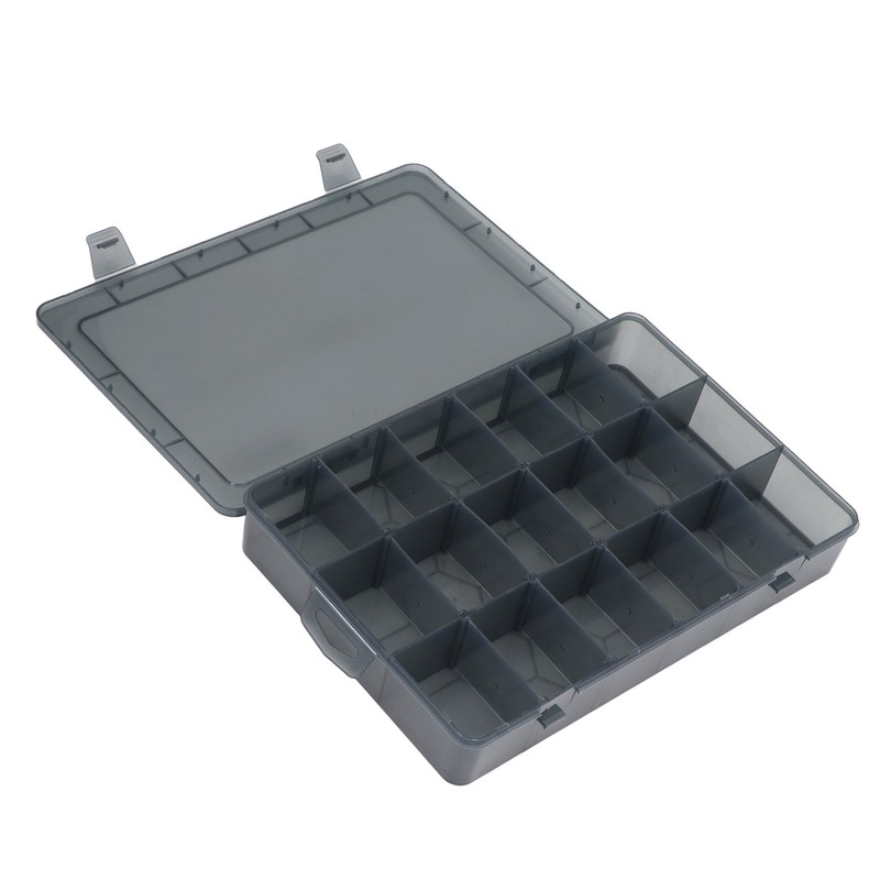 Multi Compartment Parts Box Removable Divider Transparent Plastic 18 Grids
