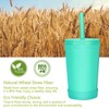 Homestockplus Reusable Wheat Straw Cups with Lids and Silicone Straws,