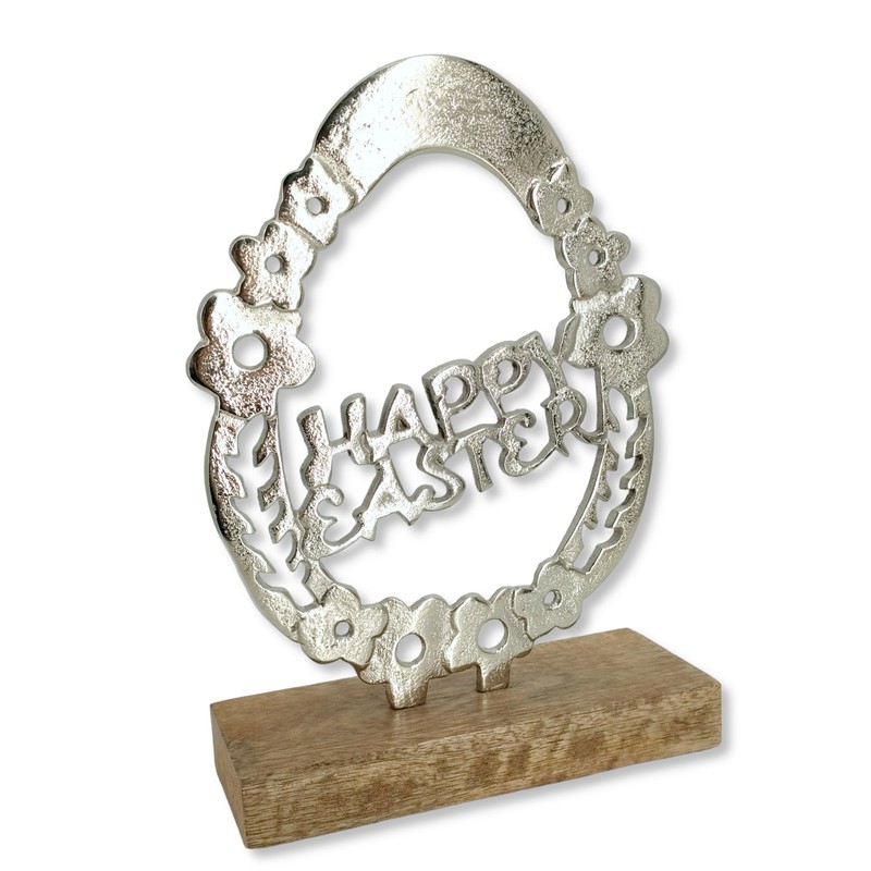 Wooden and Metal Easter Decoration Wood and Metal Easter Egg