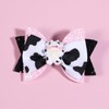 2pcs Glitter Pink Cow Print Hair Bow Clips for Toddler