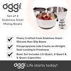 Oggi Stainless Steel 3-Piece Bowl Set with Lids, (7287.0)